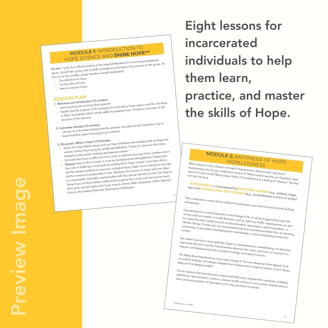 Hopeful Mindsets for Incarcerated Populations Workbook (Digital)