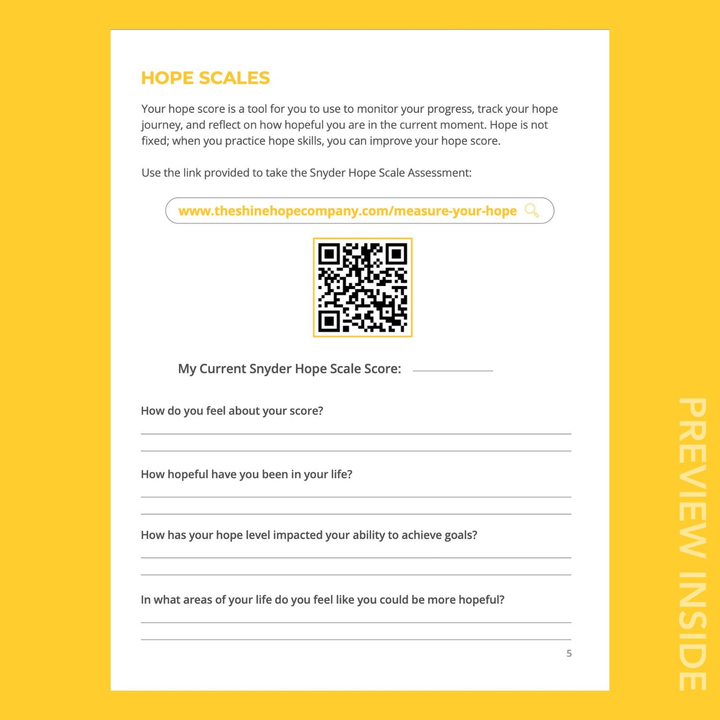 Hopeful Mindsets® General Overview Workbook (Digital)