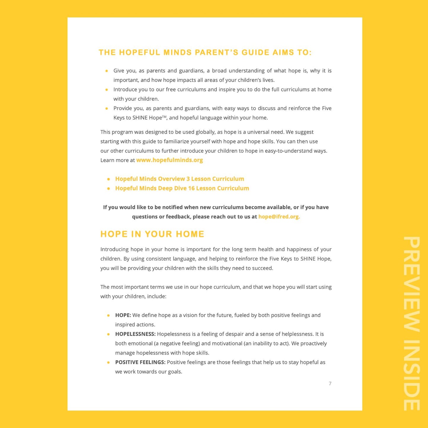 Hopeful Minds Parent's Guide (Digital)