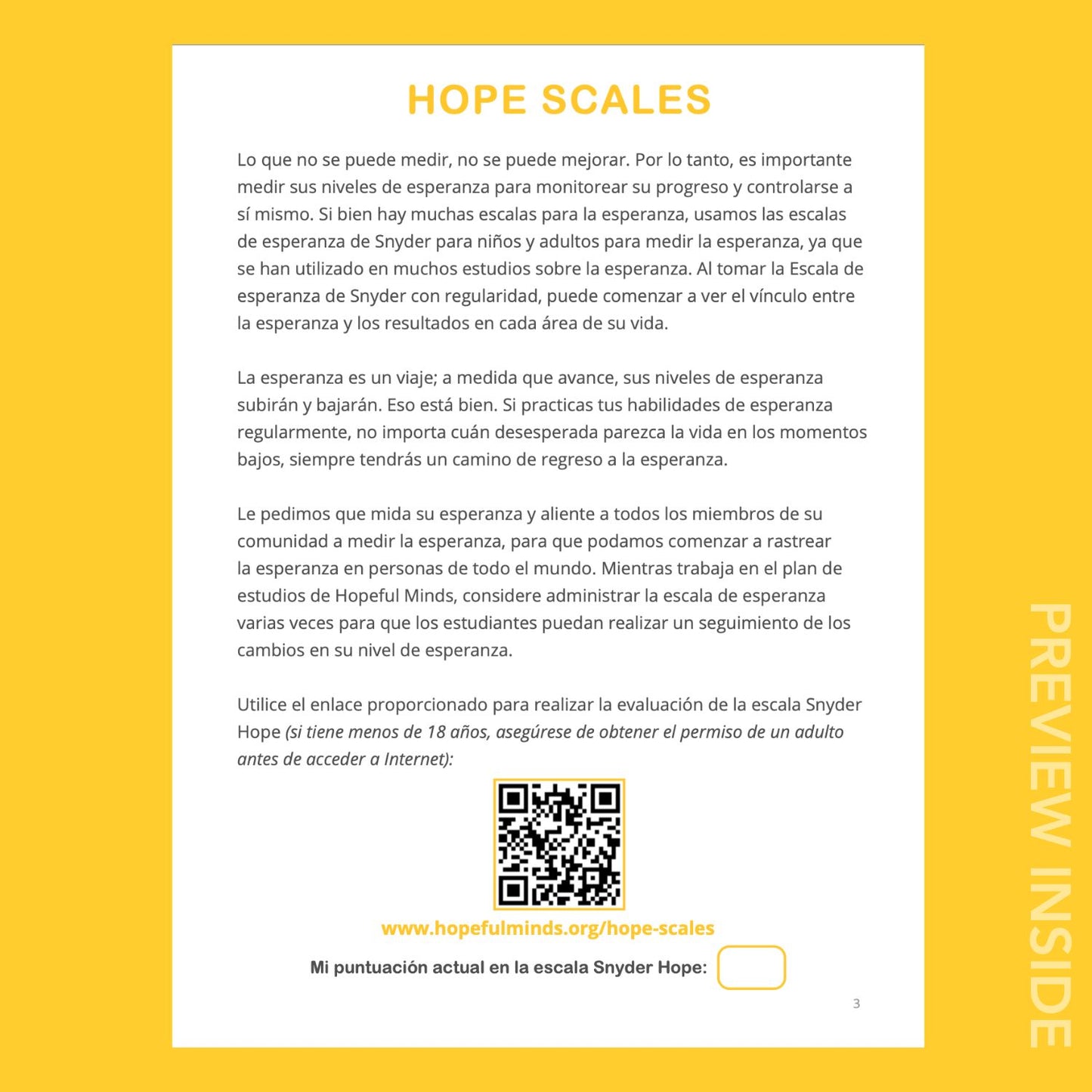 Hopeful Minds Overview Hopework Book - Spanish Edition (Digital)