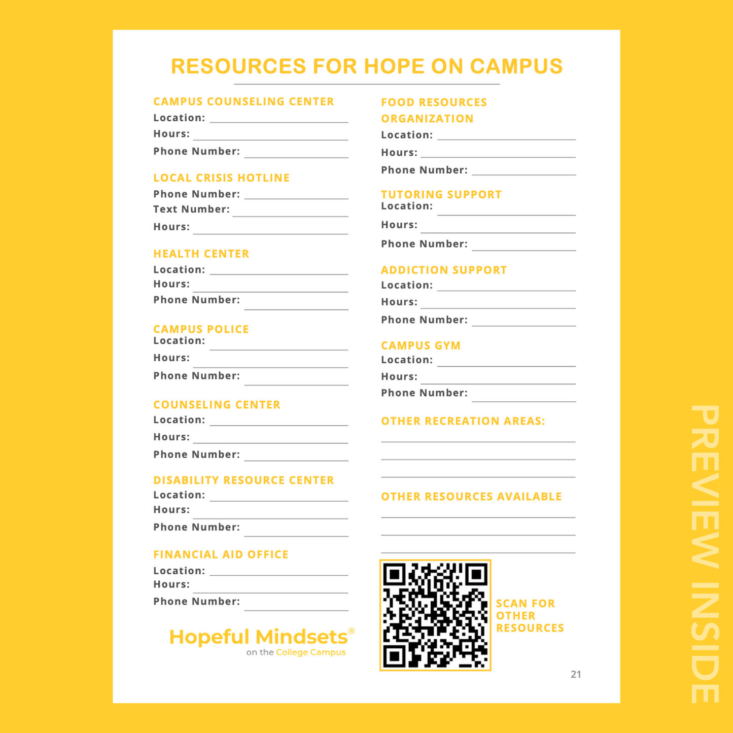 Hopeful Mindsets® on the College Campus Coursebook (Digital)
