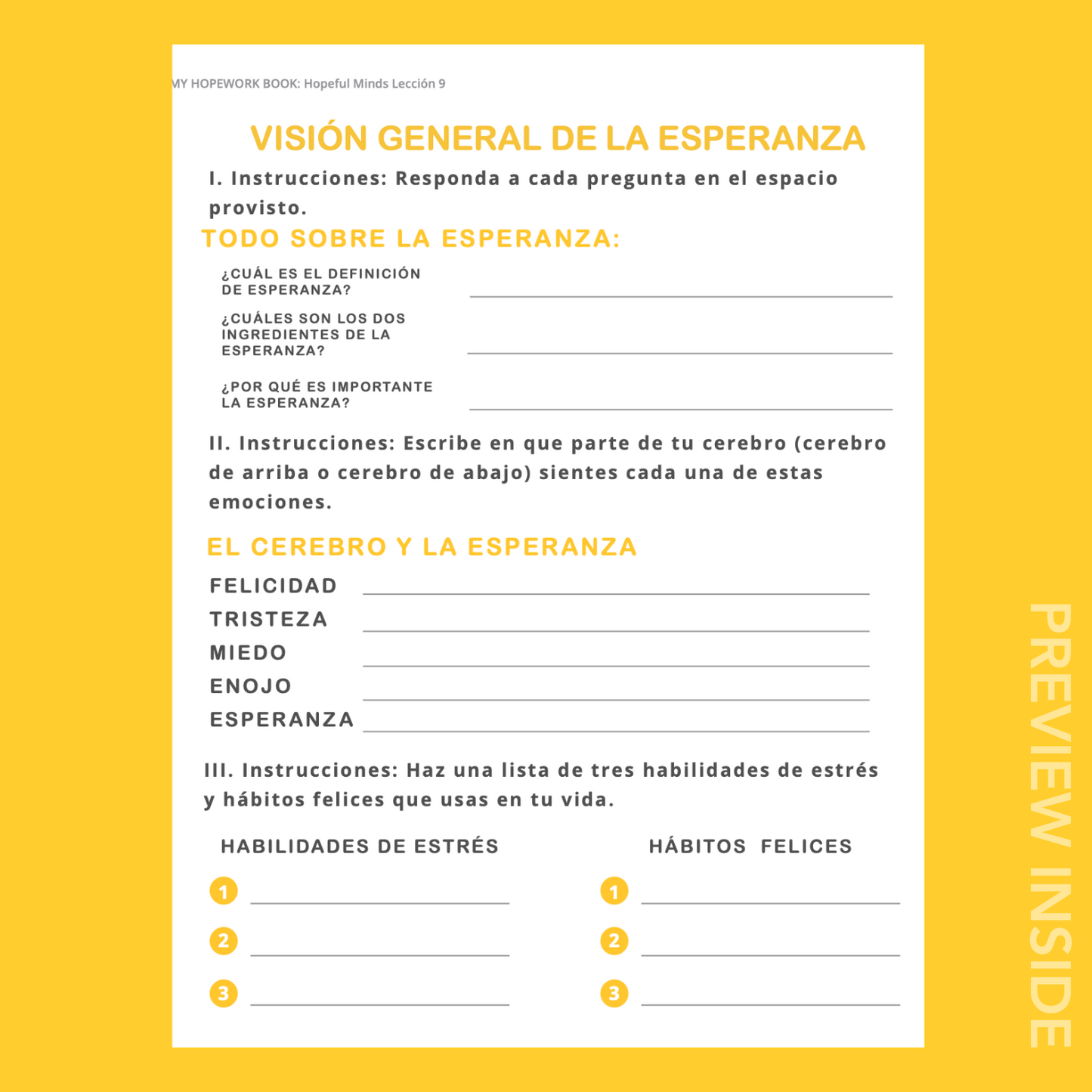 Hopeful Minds Deep Dive Hopework Book - Spanish Edition (Print)