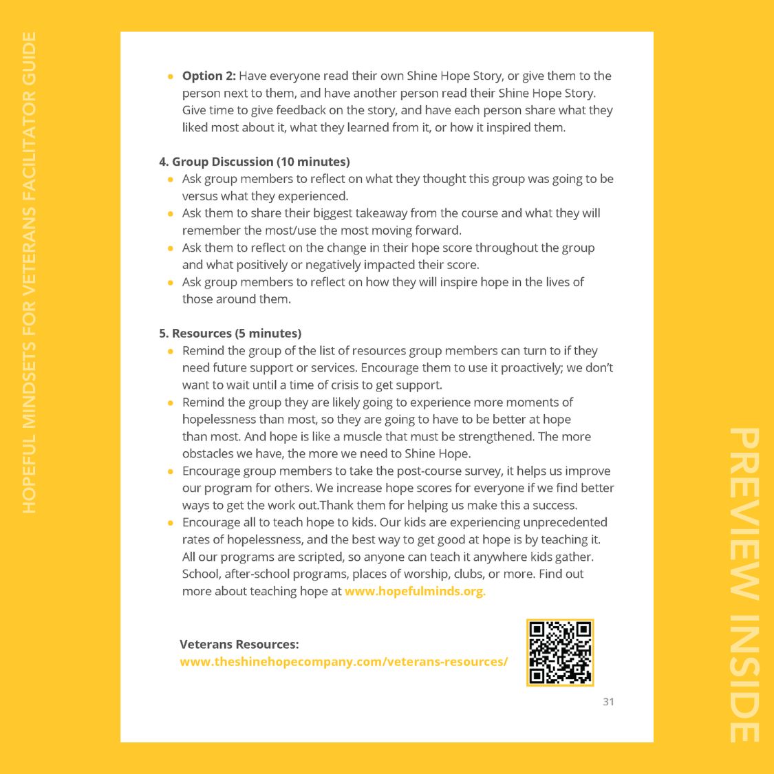 Hopeful Mindsets® for Veterans Facilitator Guide (Digital)