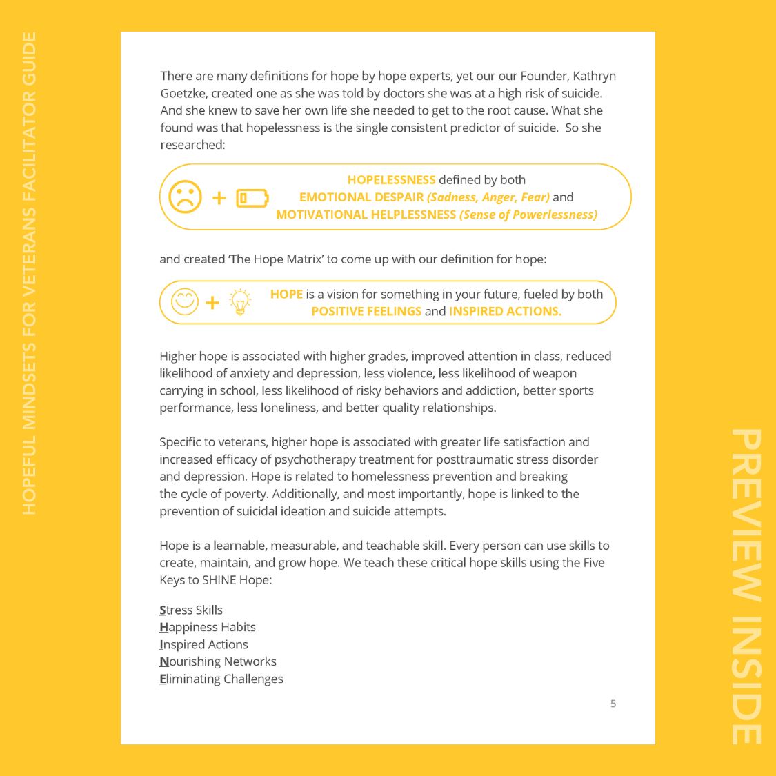 Hopeful Mindsets® for Veterans Facilitator Guide (Digital)