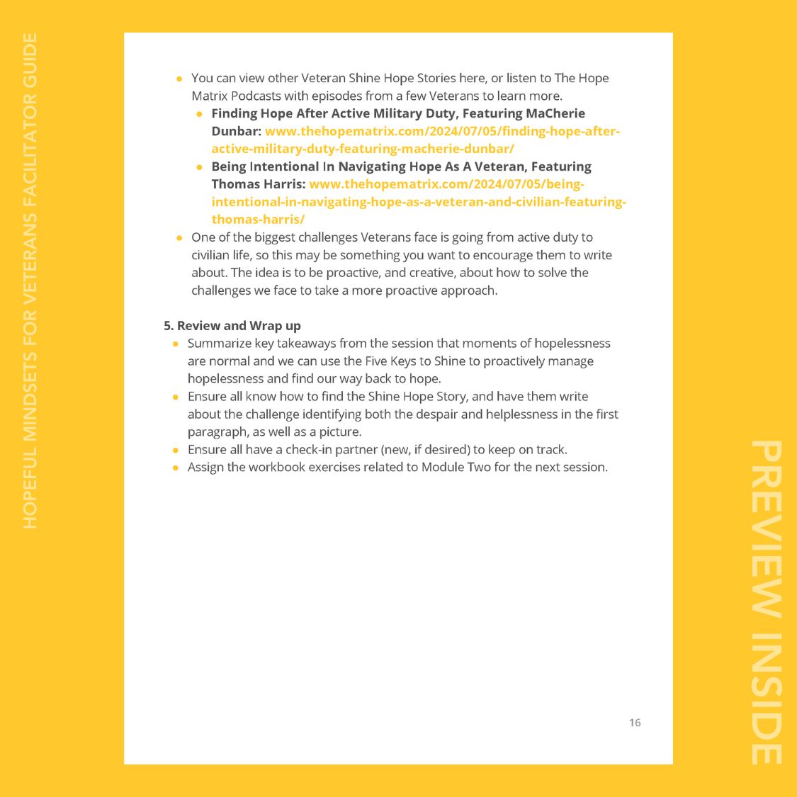 Hopeful Mindsets® for Veterans Facilitator Guide (Digital)