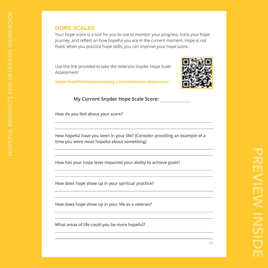 Hopeful Mindsets for Veterans Workbook (Print)