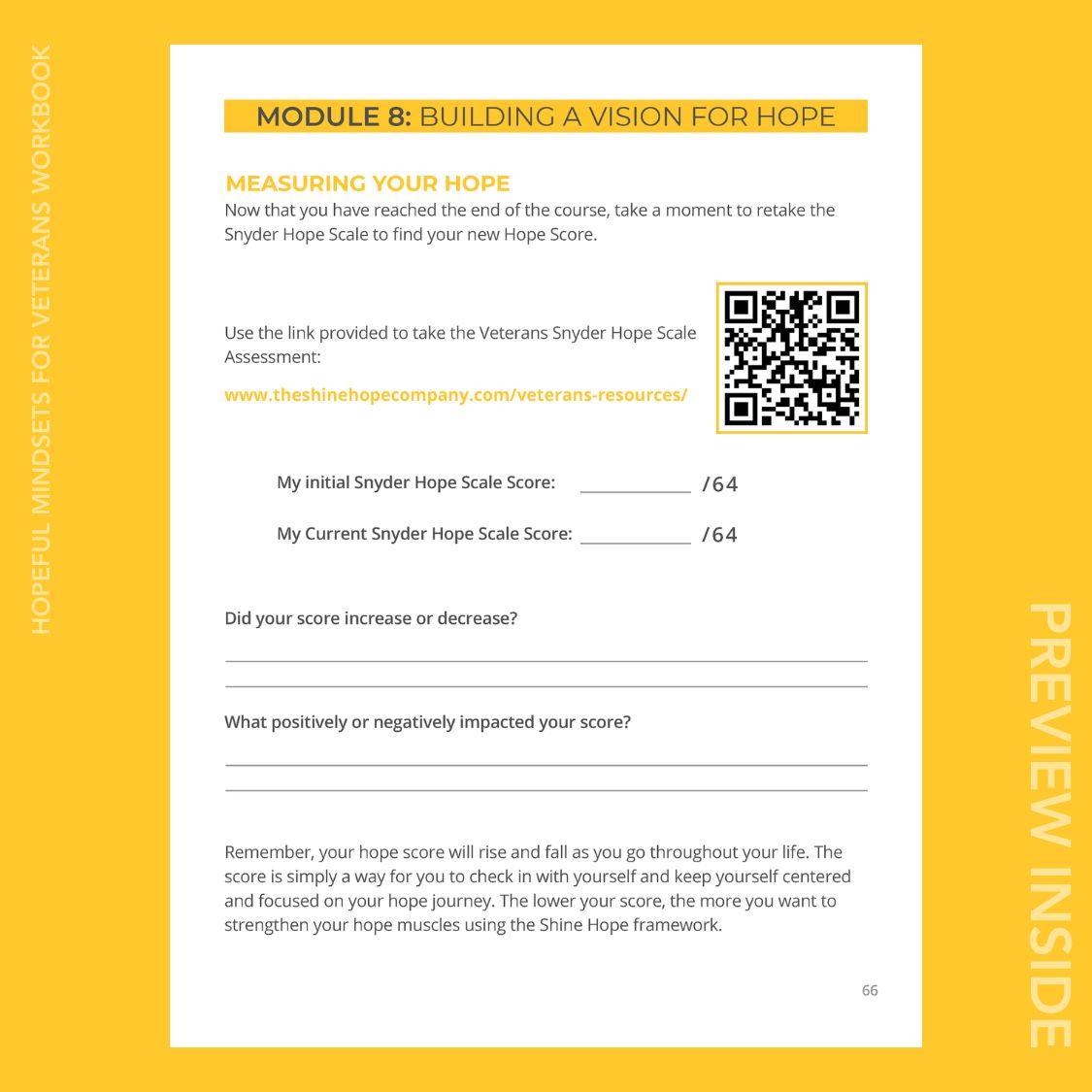 Hopeful Mindsets for Veterans Workbook (Print)