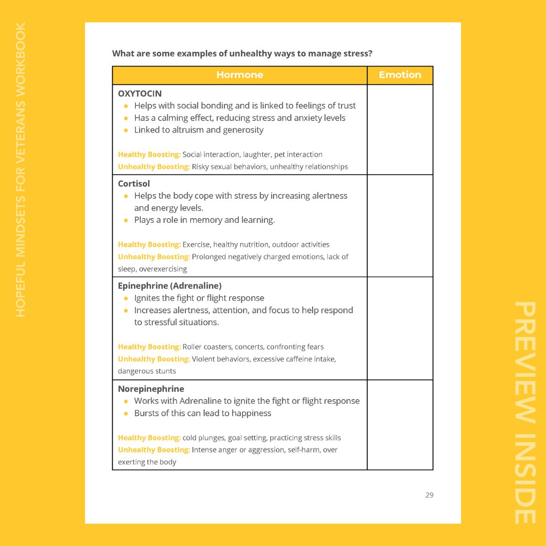 Hopeful Mindsets for Veterans Workbook (Print)