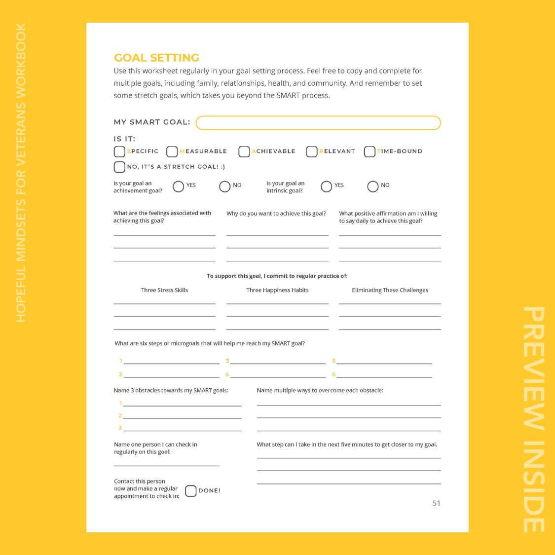 Hopeful Mindsets for Veterans Workbook (Print)