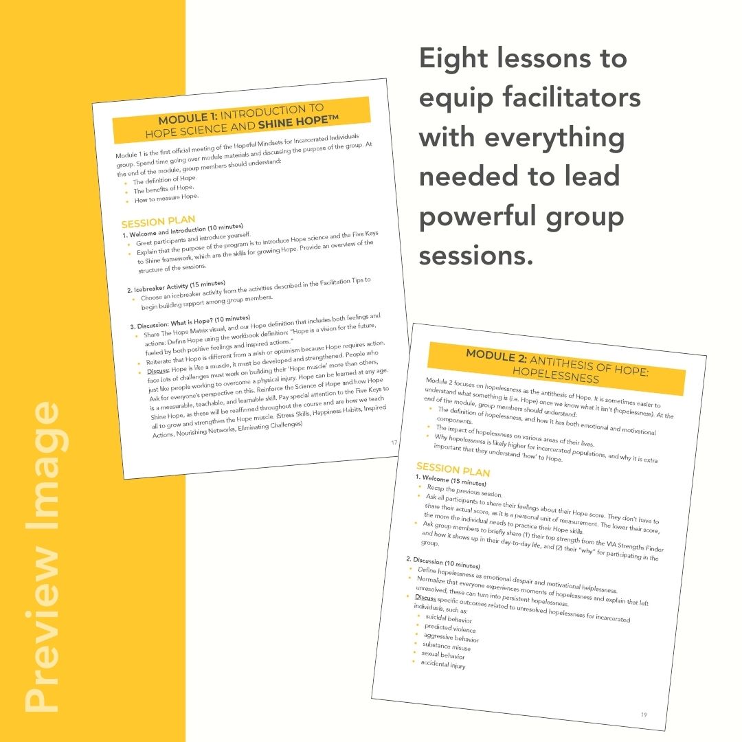 Hopeful Mindsets for Recovery Facilitator Guide (Print)