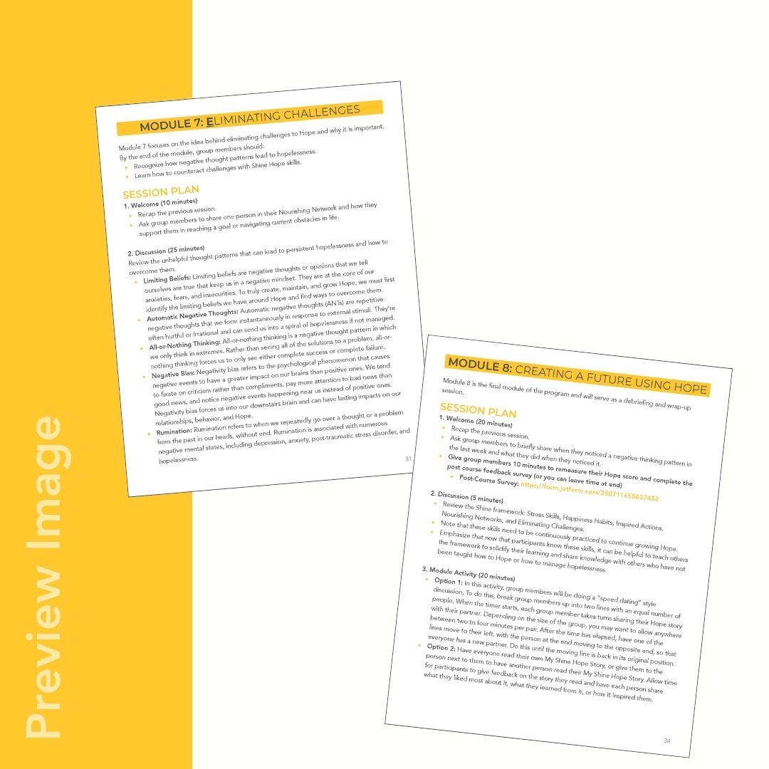 Hopeful Mindsets for Recovery Facilitator Guide (Print)