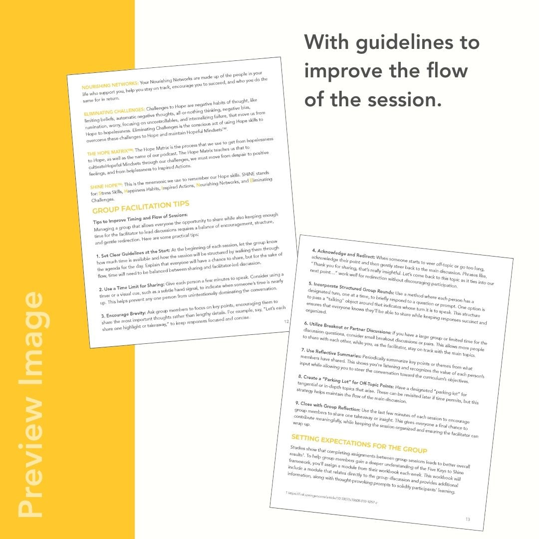 Hopeful Mindsets for Recovery Facilitator Guide (Print)