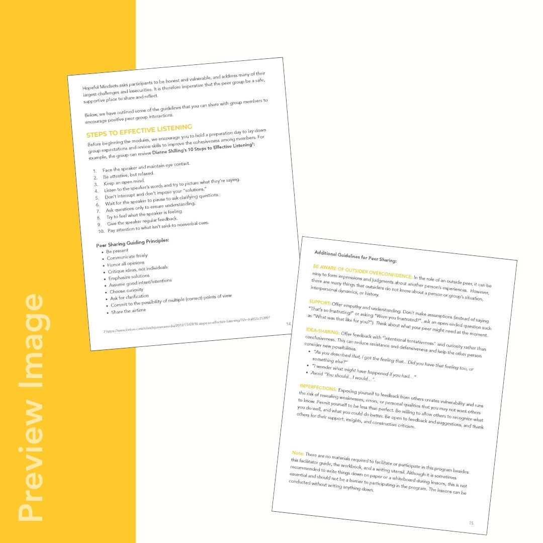 Hopeful Mindsets for Recovery Facilitator Guide (Print)