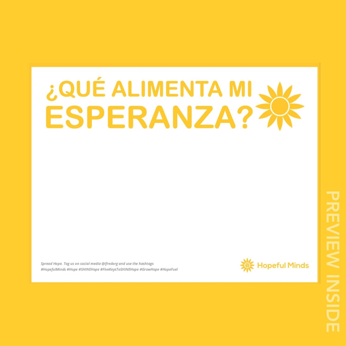 Hopeful Minds Overview Hopework Book - Spanish Edition (Print)